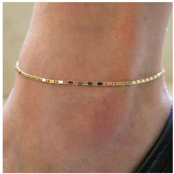 Fresh and Popular Simple Delicate Beach Chain Anklet