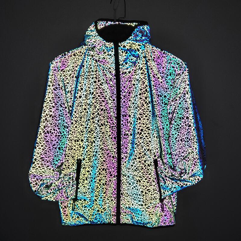 Cross-border new colorful reflective pants European and American hip-hop laser camouflage trousers colorful casual sports foot pants trend