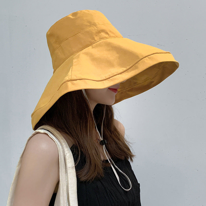 Sun Hat Summer Foldable Bucket Hat for Women Outdoor Sunscreen Cotton Fishing Hunting Cap Anti-UV wide brim bucket Sun hat
