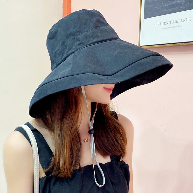 Sun Hat Summer Foldable Bucket Hat for Women Outdoor Sunscreen Cotton Fishing Hunting Cap Anti-UV wide brim bucket Sun hat