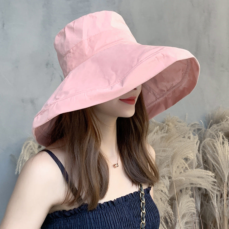 Sun Hat Summer Foldable Bucket Hat for Women Outdoor Sunscreen Cotton Fishing Hunting Cap Anti-UV wide brim bucket Sun hat