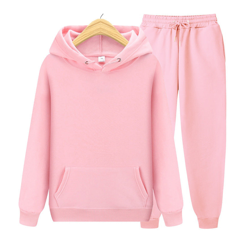 Solid Color Hoodies & Matching Sweatpants Set