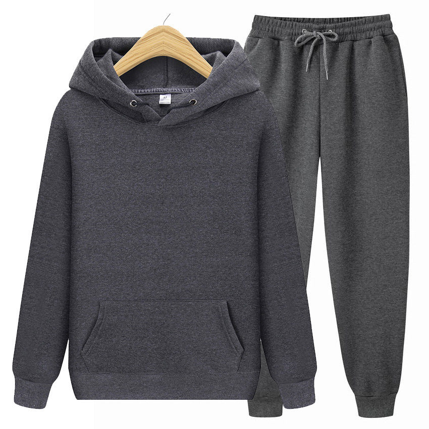 Solid Color Hoodies & Matching Sweatpants Set