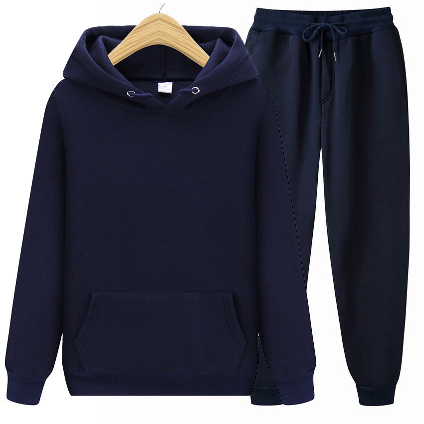 Solid Color Hoodies & Matching Sweatpants Set