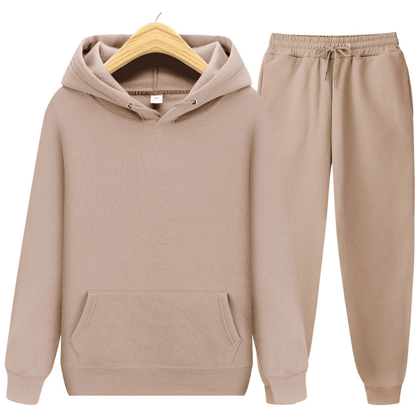 Solid Color Hoodies & Matching Sweatpants Set