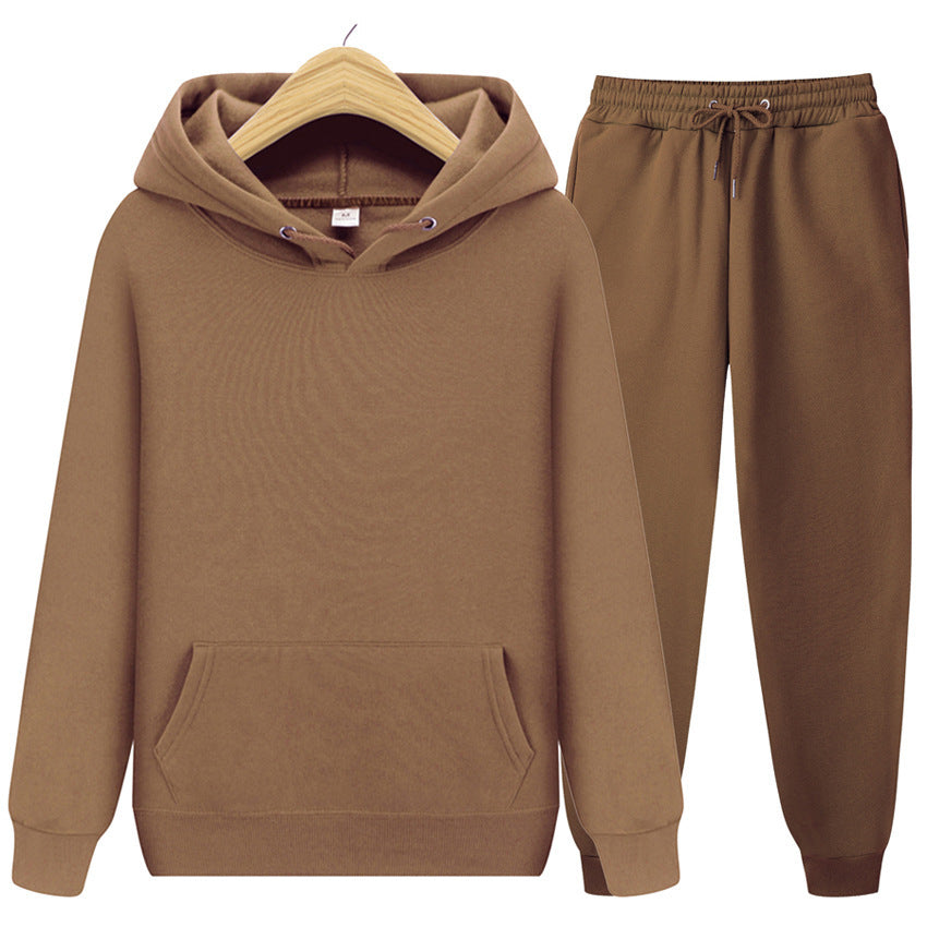 Solid Color Hoodies & Matching Sweatpants Set