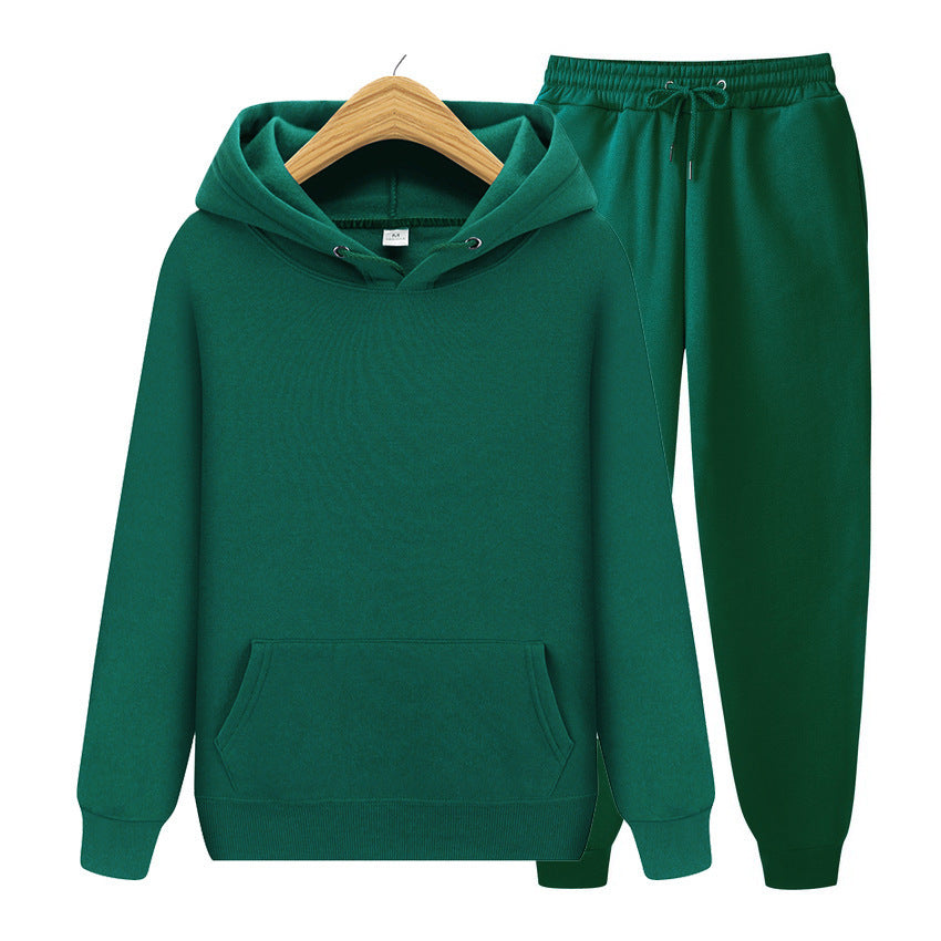 Solid Color Hoodies & Matching Sweatpants Set