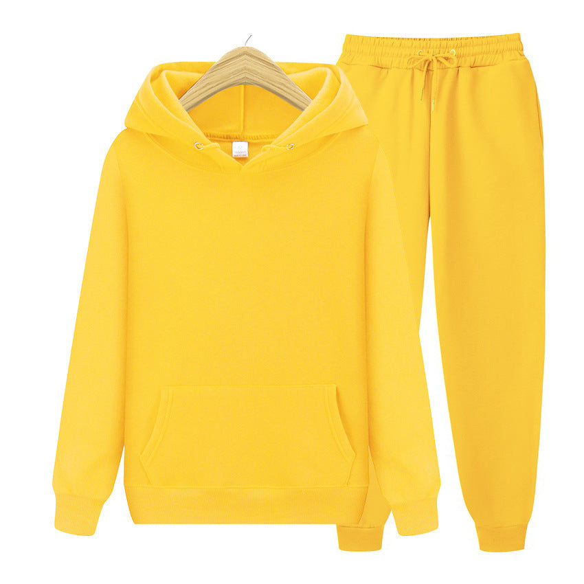Solid Color Hoodies & Matching Sweatpants Set