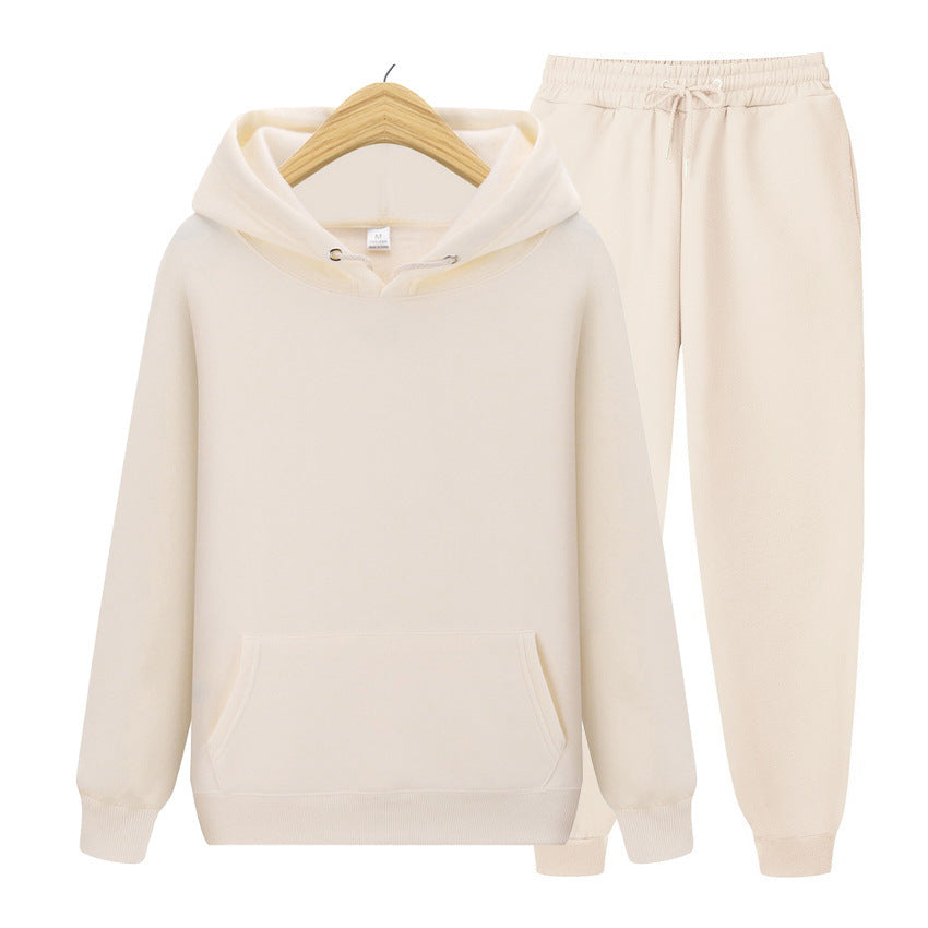 Solid Color Hoodies & Matching Sweatpants Set