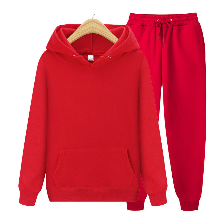 Solid Color Hoodies & Matching Sweatpants Set