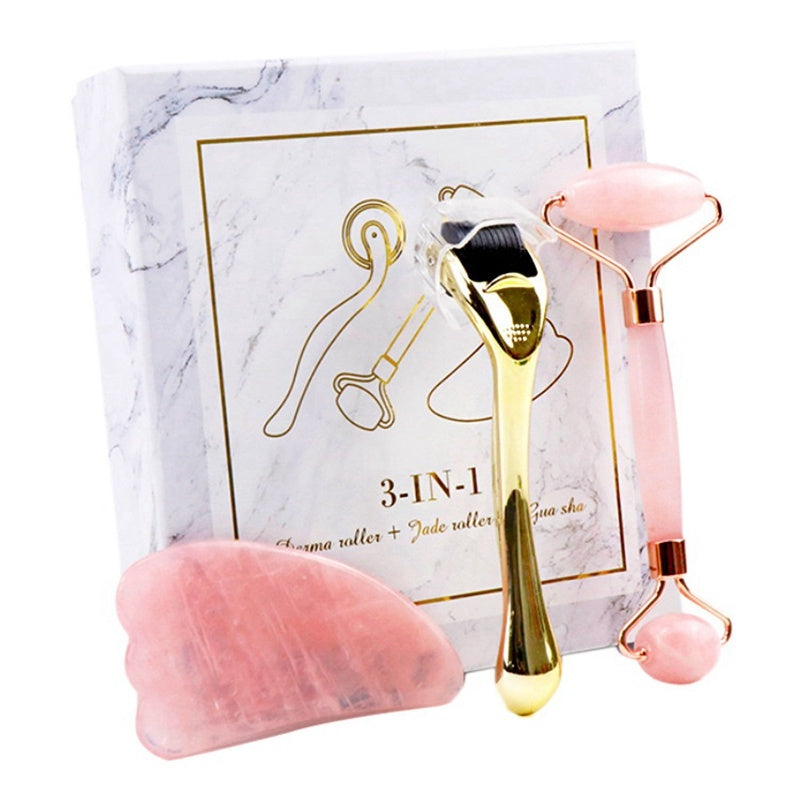 3 in 1 Jade Crystal Face Massager Set