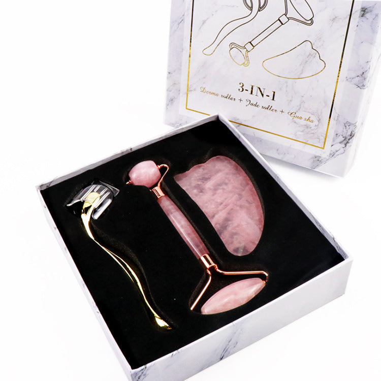 3 in 1 Jade Crystal Face Massager Set