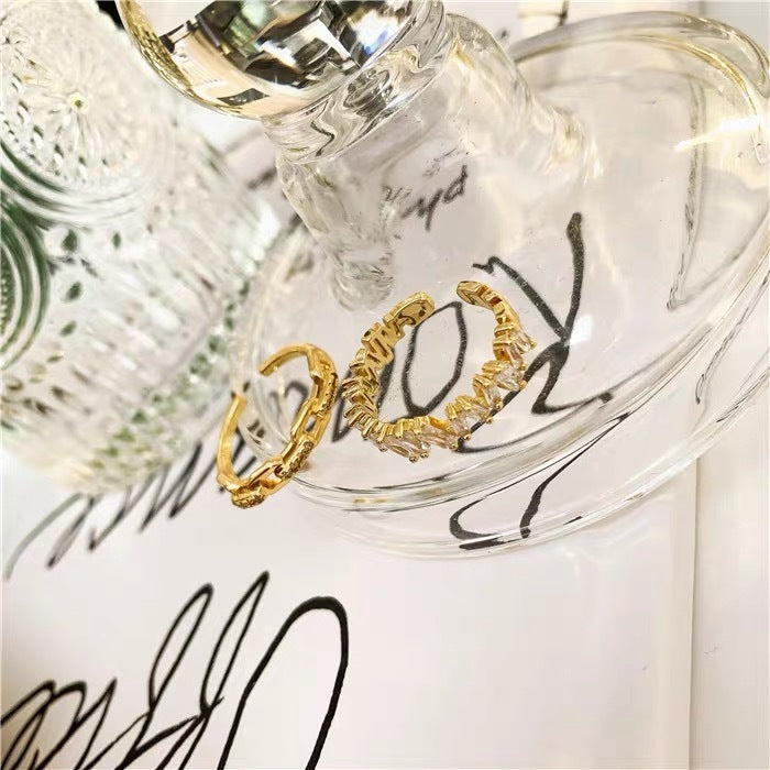 18K Gold Ring Female Ins Fashion Personality Net Red Index Finger Ring Light Luxury Ring