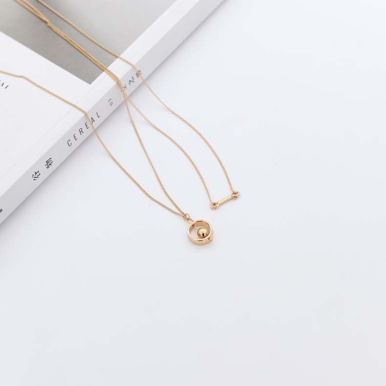 Korean Simple Multi Layer Geometric Circle Pendant Necklace Women's New Year Accessories Sweater Chain Accessories Drop Shipping