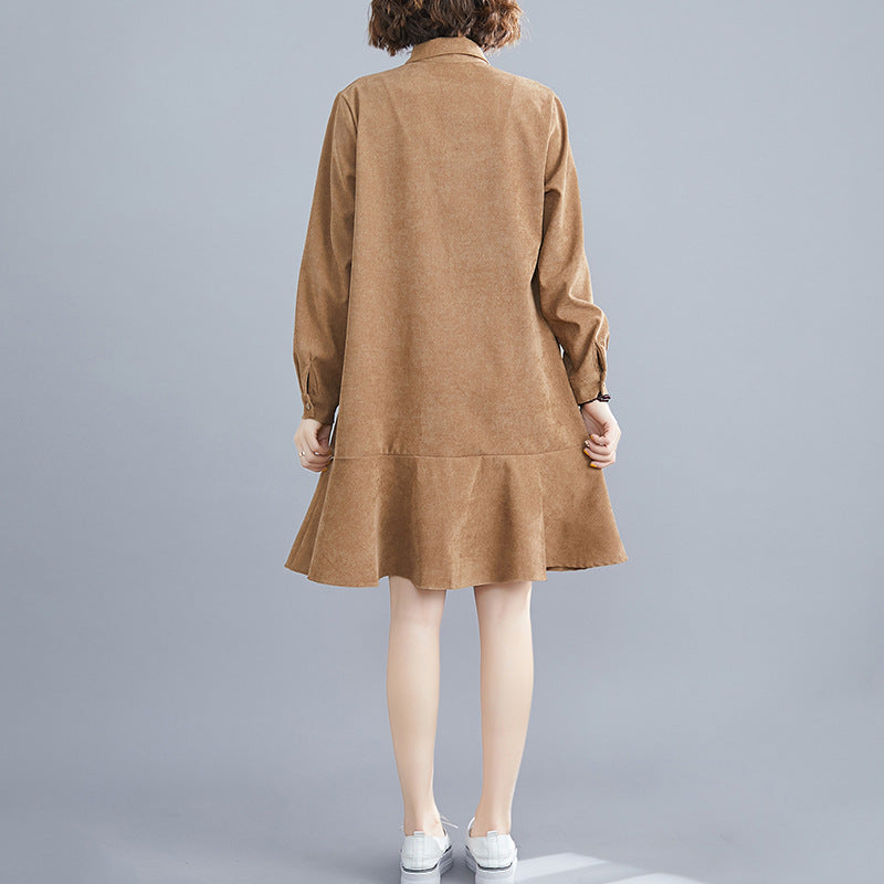 Spring new literary plus size dress women