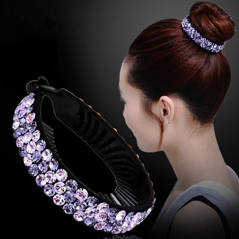 Rhinestone Hair Claw Bun Clip