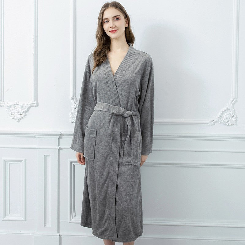 Kimono Collar Terry Bathrobe
