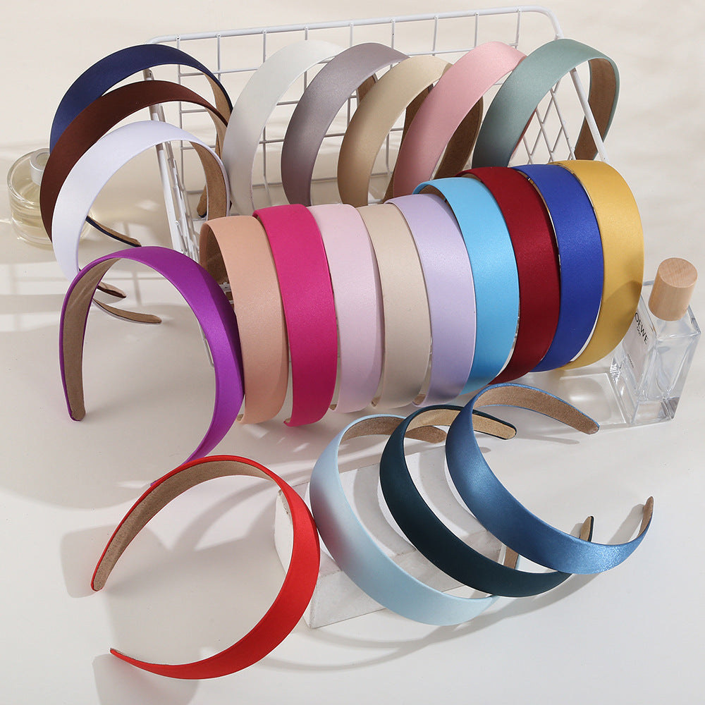 Color Elegant Headband Solid Color Baidu Headband Wide Fabric High Skull Top Headband