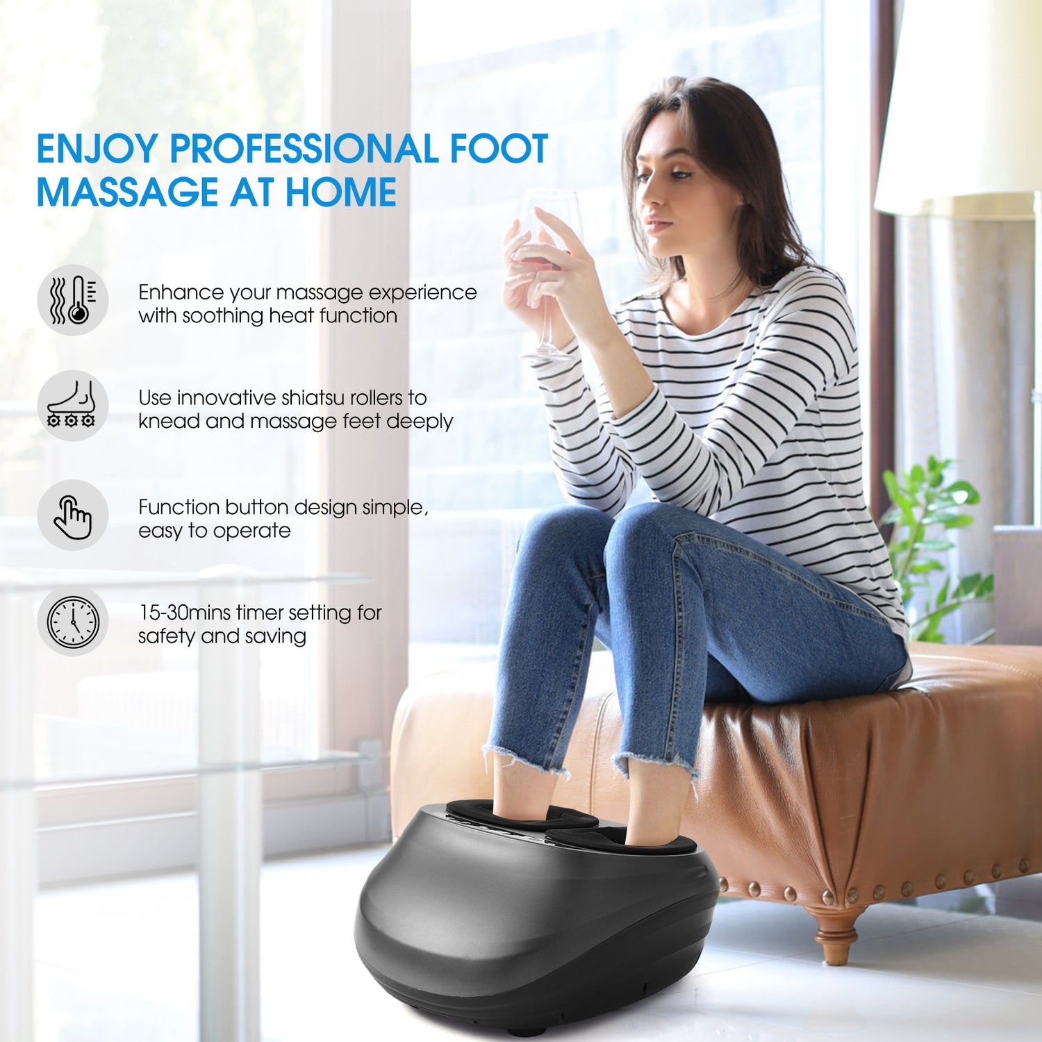 Heated Shiatsu Deep Kneading Foot Massager