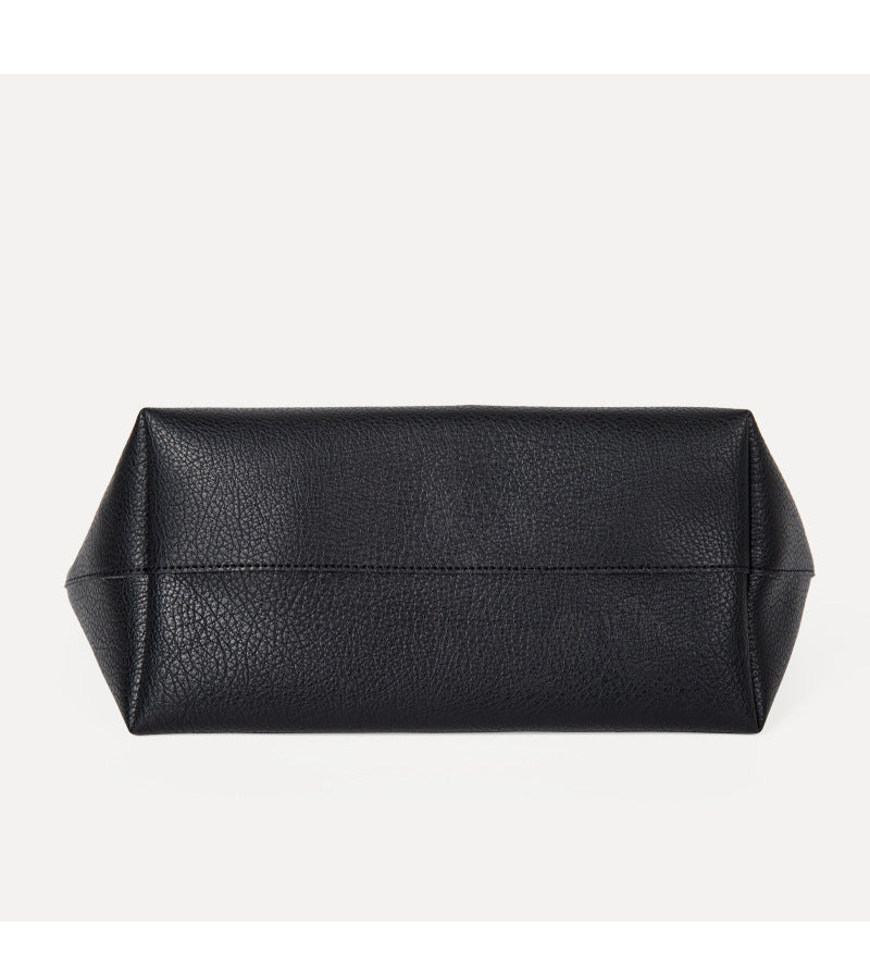 Large Capacity Soft Leather Shoulder Underarm Bag Solid Color Simple