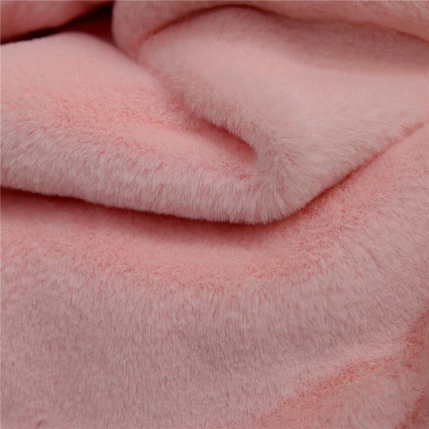 Faux fur mink Women's mid-length coat