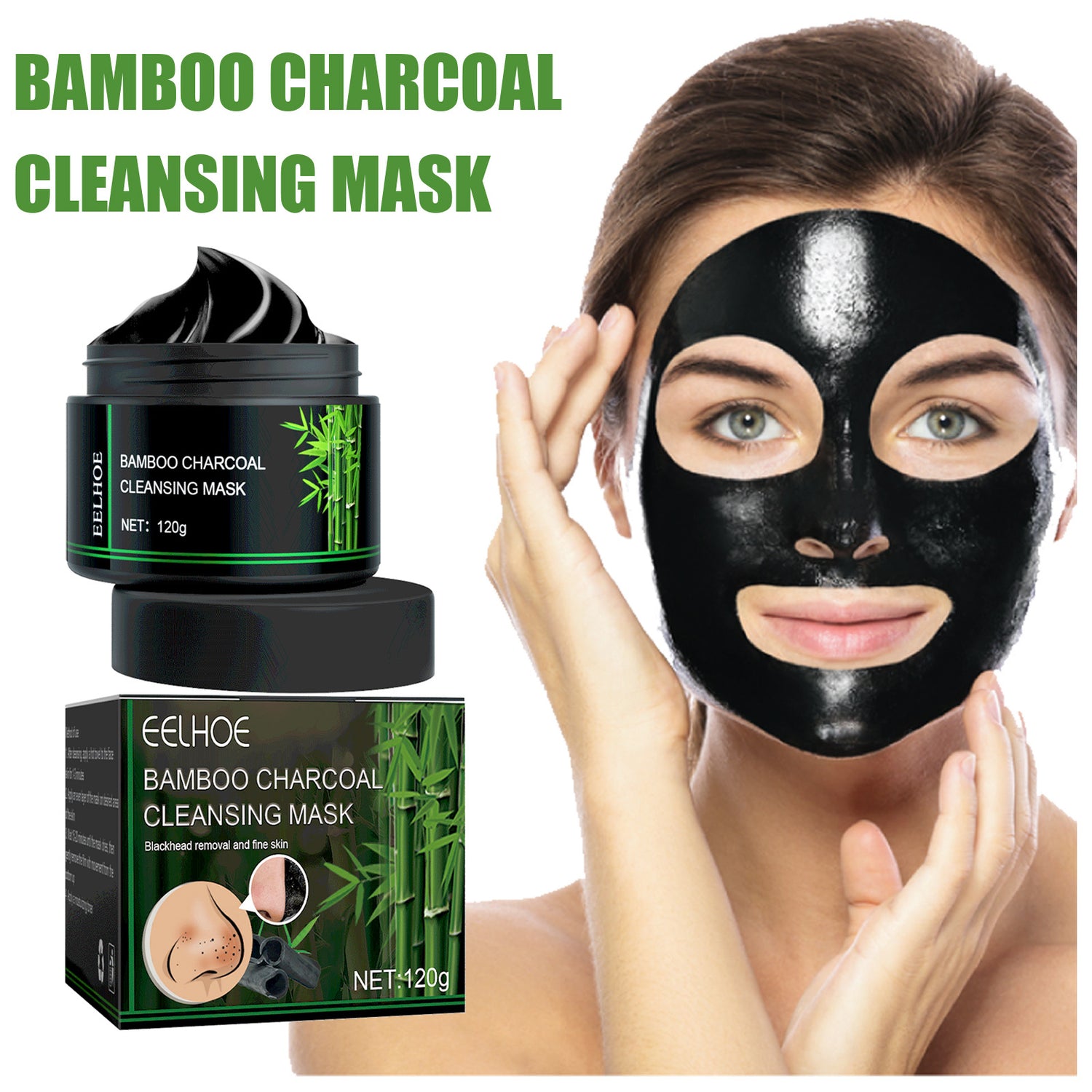 Bamboo Charcoal Peel Off Mask Moisturizing Blackhead Removal Acne Pore Shrinking Oil Control Mud Mask