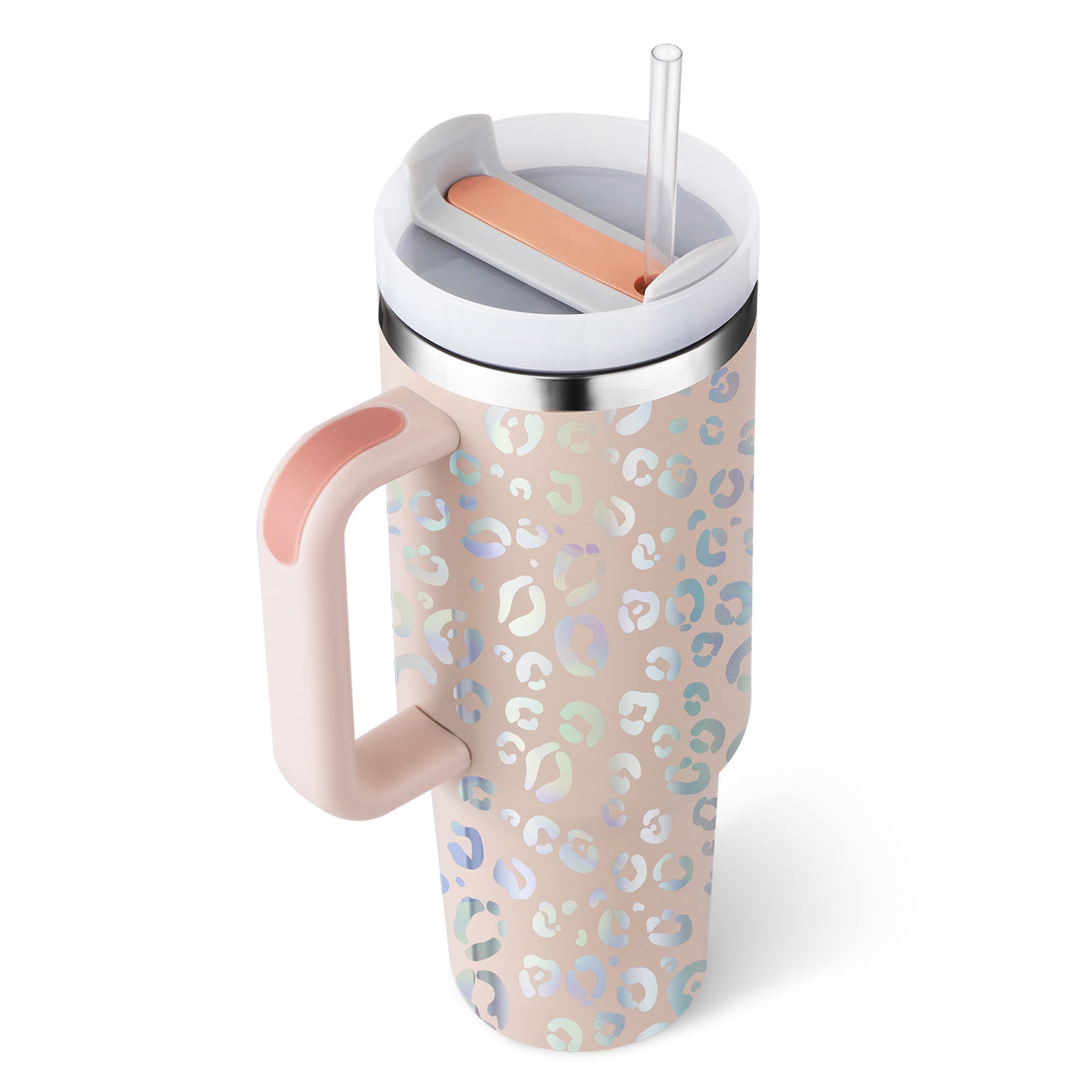 40 Oz Insulated Tumbler with Spill-Proof Lid and Drink Straw