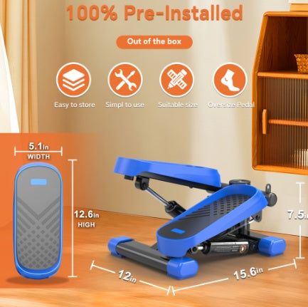 Mini Stepper With Resistance Bands and LCD Monitor