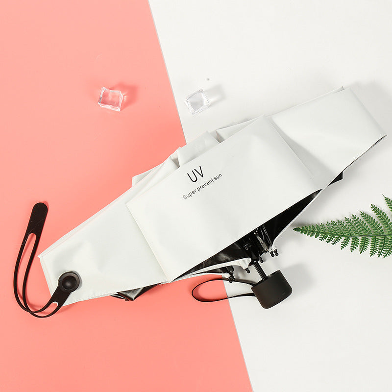 Mini round handle five-fold umbrella