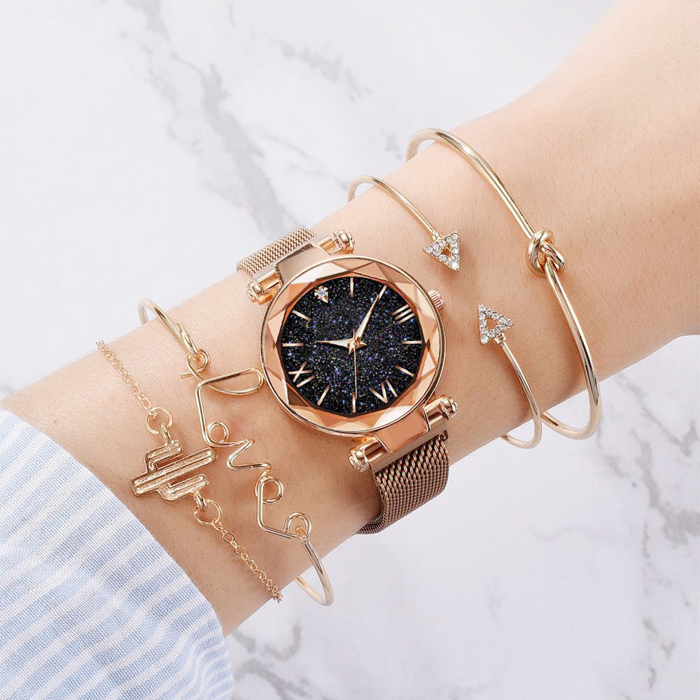 Milan strap magnet buckle quartz watch