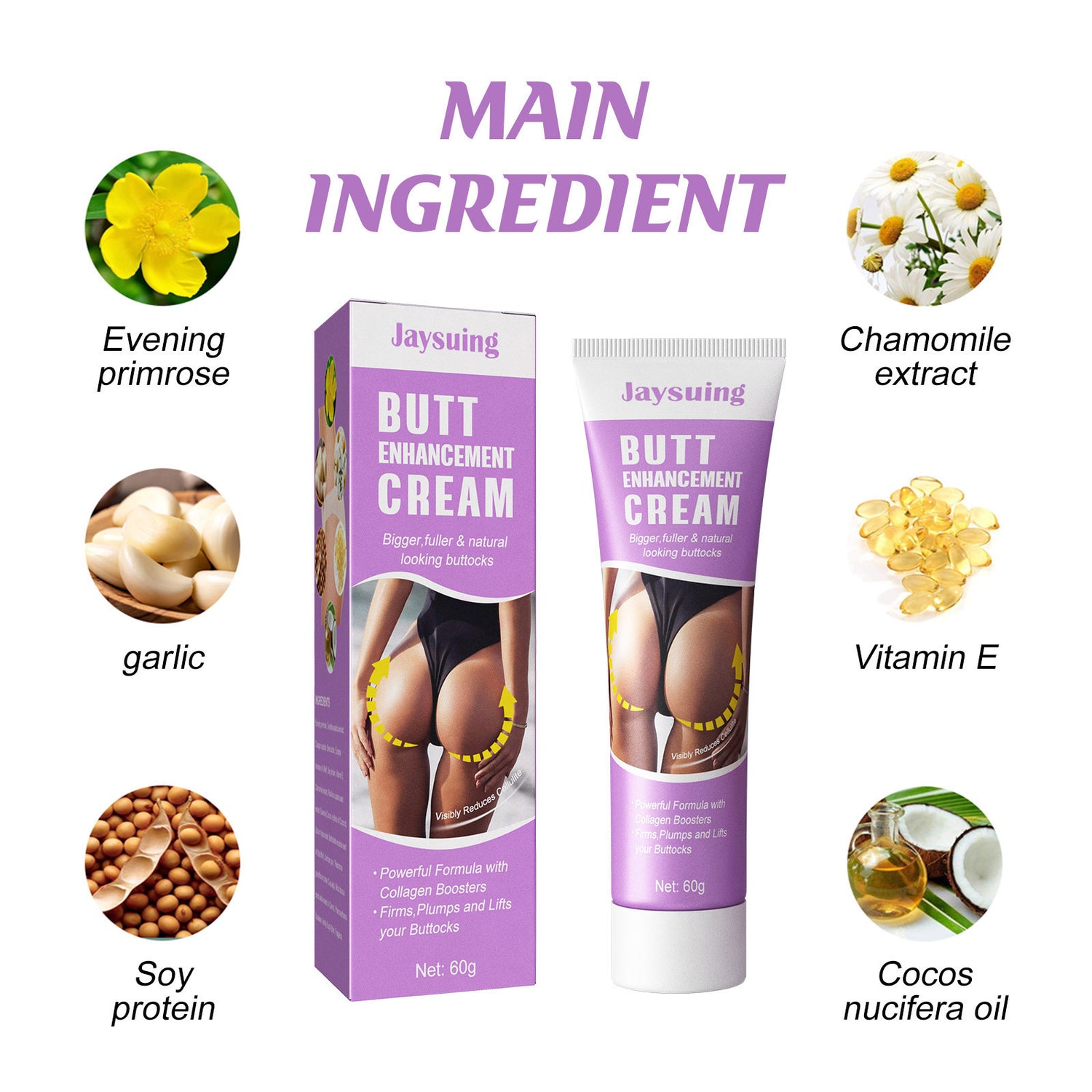 Curved Peach Buttocks Massage Cream