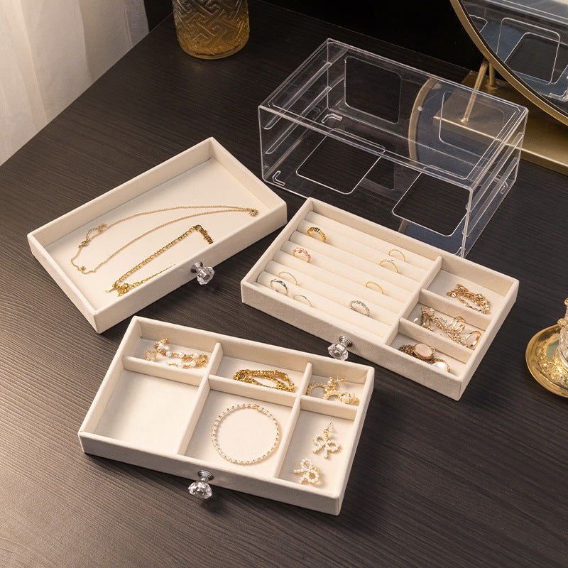 Jewelry Flannel Acrylic Storage Box Anti-oxidation