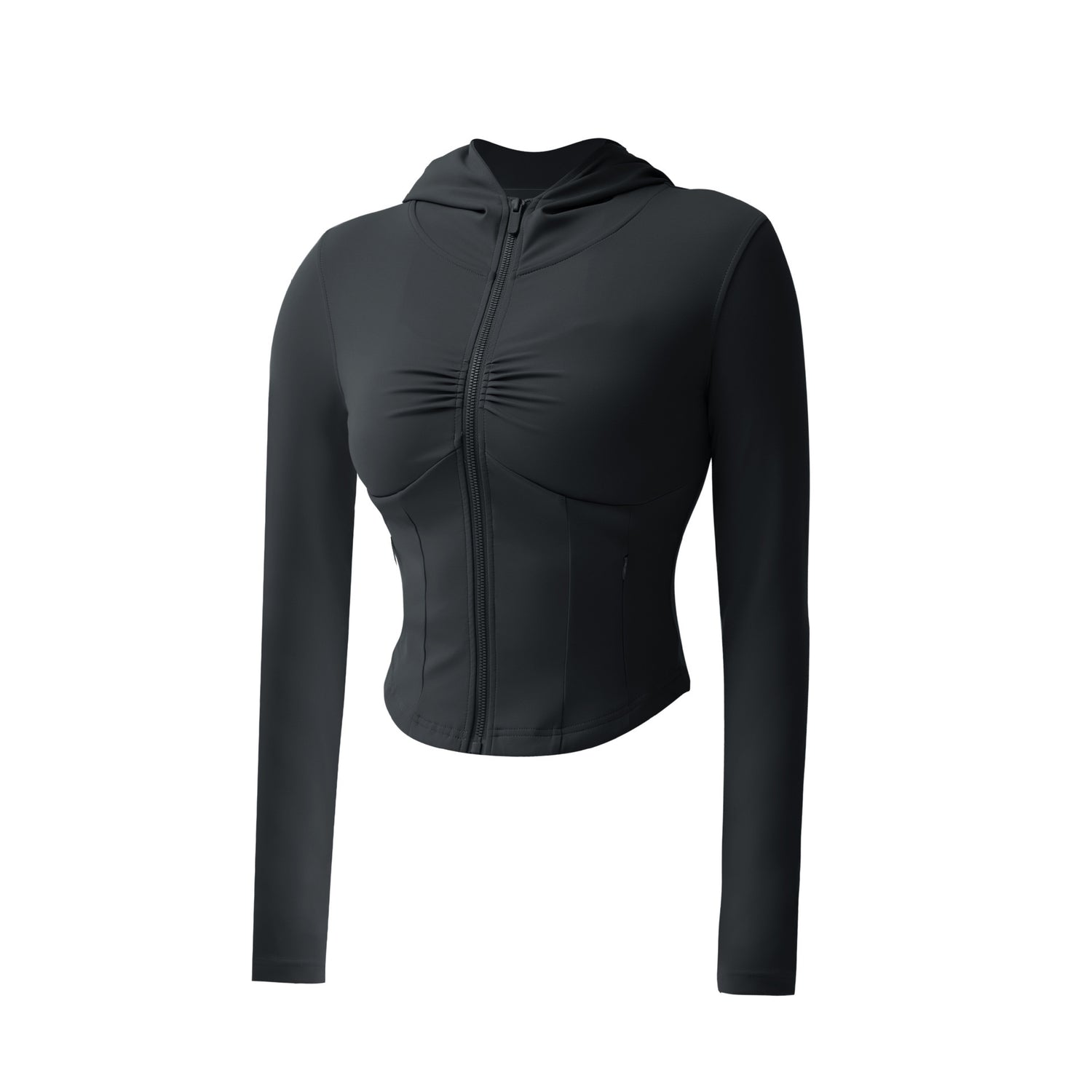Spring And Autumn Women's Hooded Sports Jacket Slim Fit Slim Look Running Training Workout Top