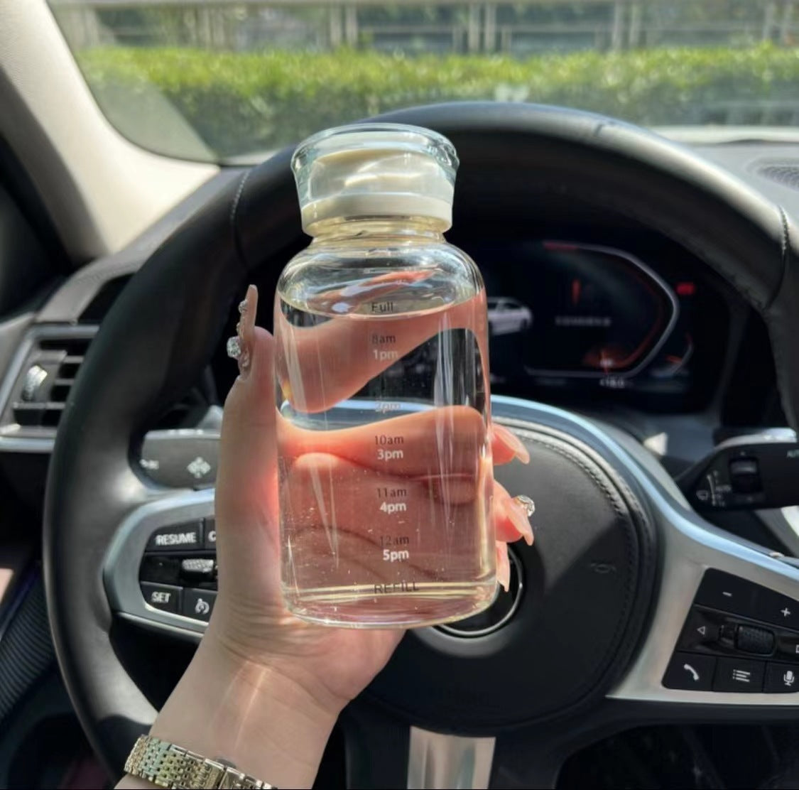 Portable Borosilicate Double Lid Glass