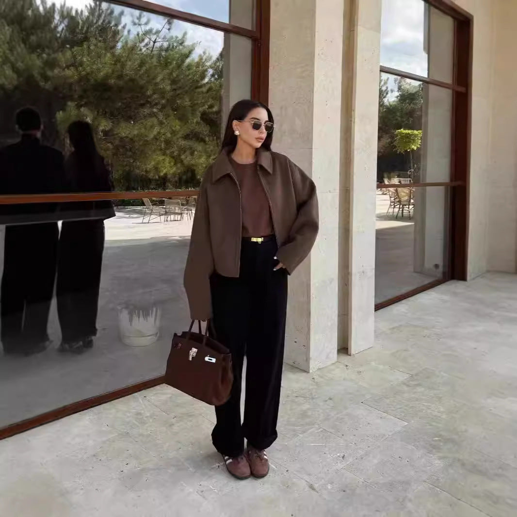 Fall And Winter Lapels Woolen Coat