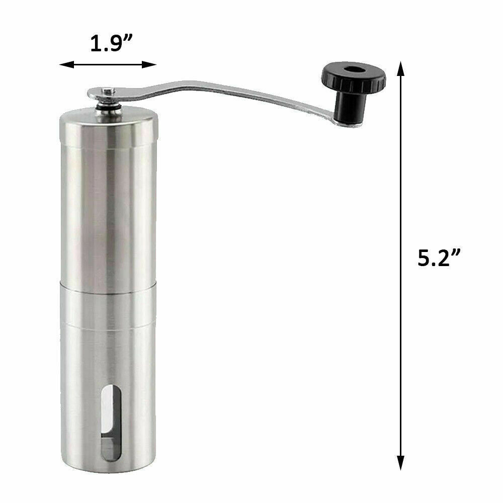 Compact Stainless Steel  Manual Coffee Grinder with Ceramic Burr Bean Mill