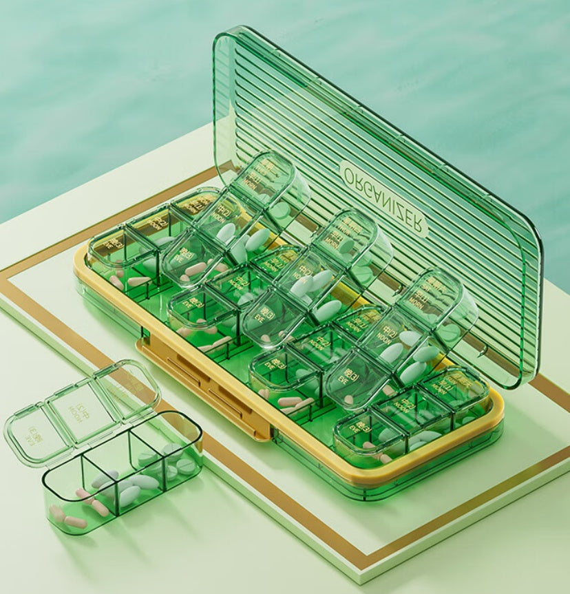 Seven-day Medicine 21 Grid Elderly Portable Portable Pills Sealed Storage Box