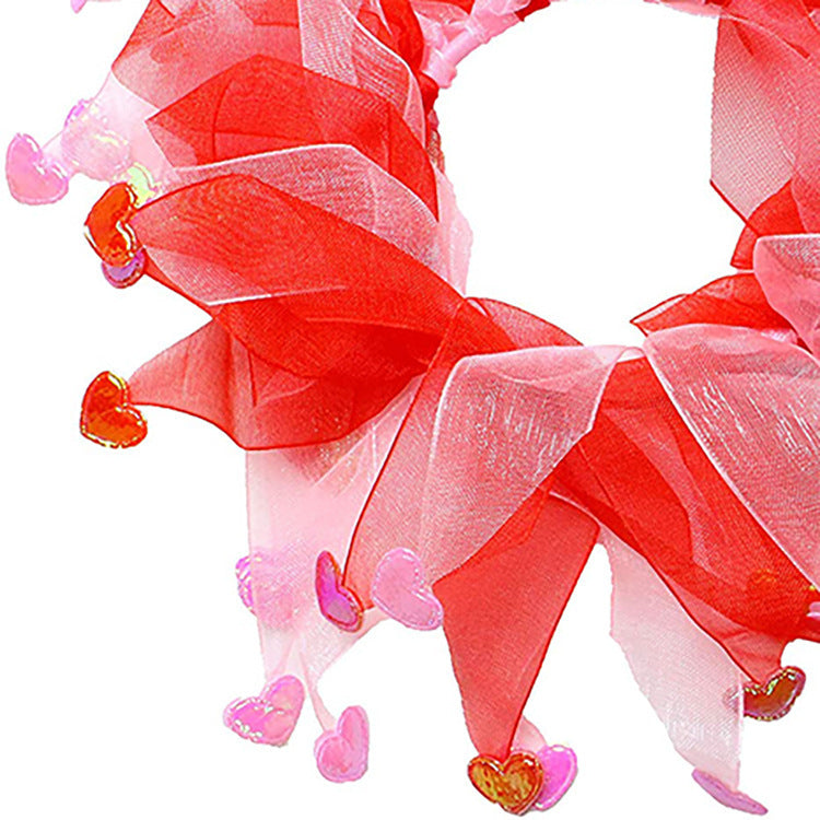 2025 Valentine's Day Pets Costume Valentine's Day Headband Ruffle Collar Set