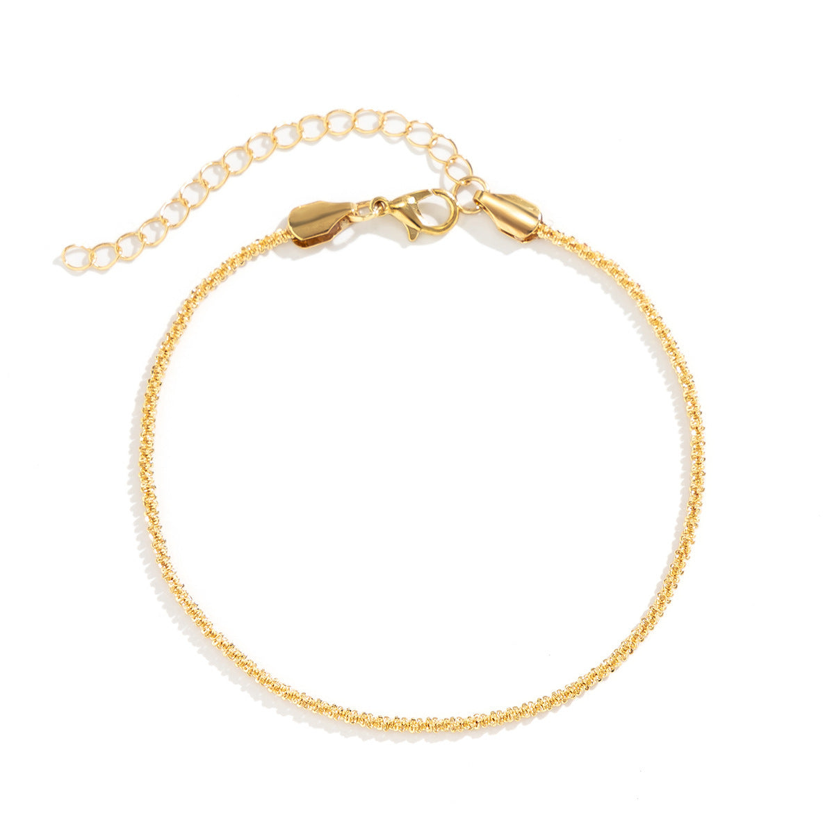 Sparkling Slim Metallic Chain Anklet