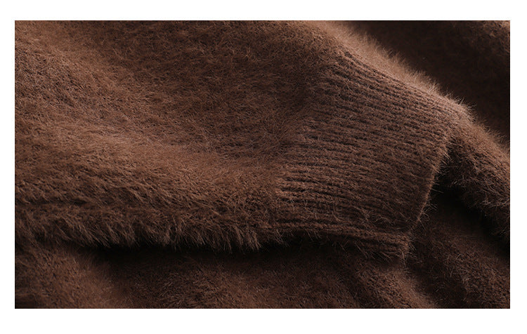Mink Fleece Sweater Cardigan Fur Coat