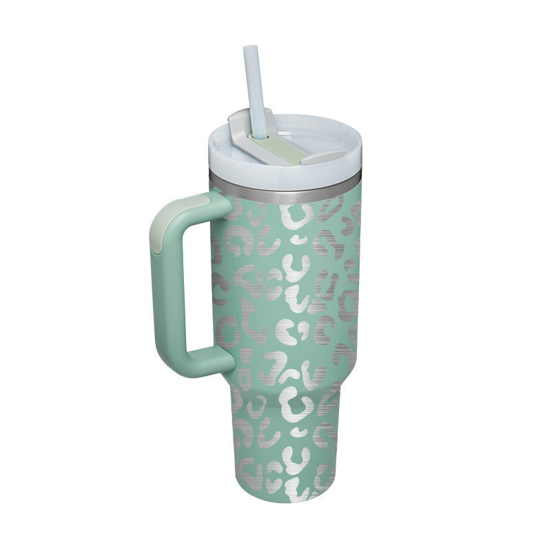 40 Oz Insulated Tumbler with Spill-Proof Lid and Drink Straw