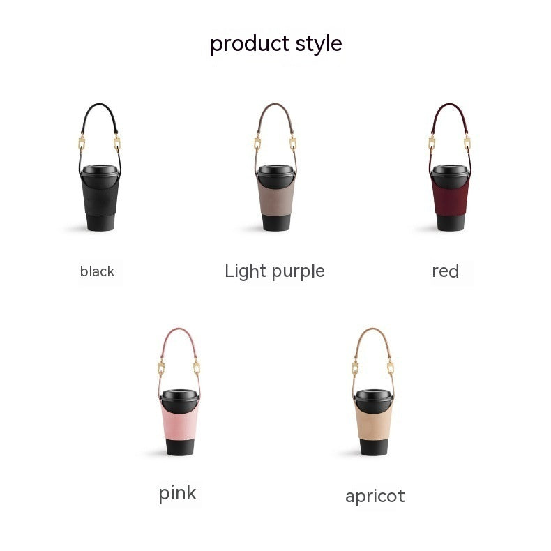 Leather Portable Cup Cover Portable Milky Tea Cup Heat Insulation Insulation Hot Bag