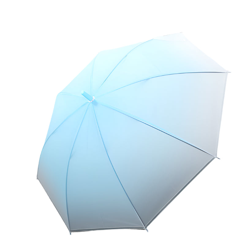 Long Handle Transparent Color Gradient Straight Umbrella Frosted Film Dance Umbrella