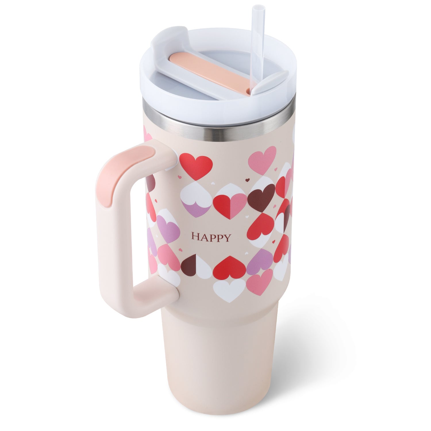 40 Oz Insulated Tumbler with Spill-Proof Lid and Drink Straw