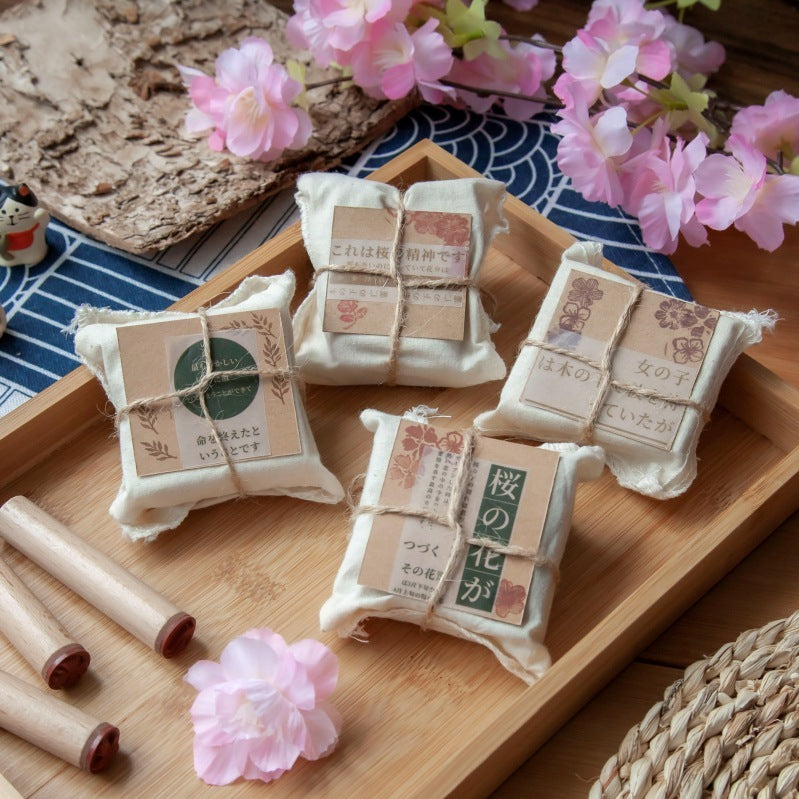 Cylindrical wooden seal Hanamachi secret language series