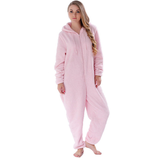 Winter Warm Pyjamas Fluffy Jumpsuits Sleepwear