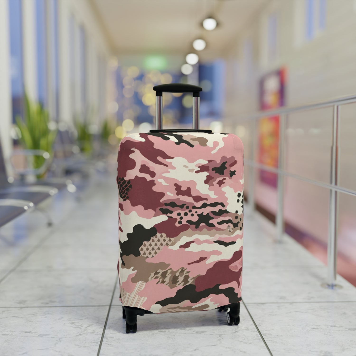 Modern Pink Camouflage Luggage Cover