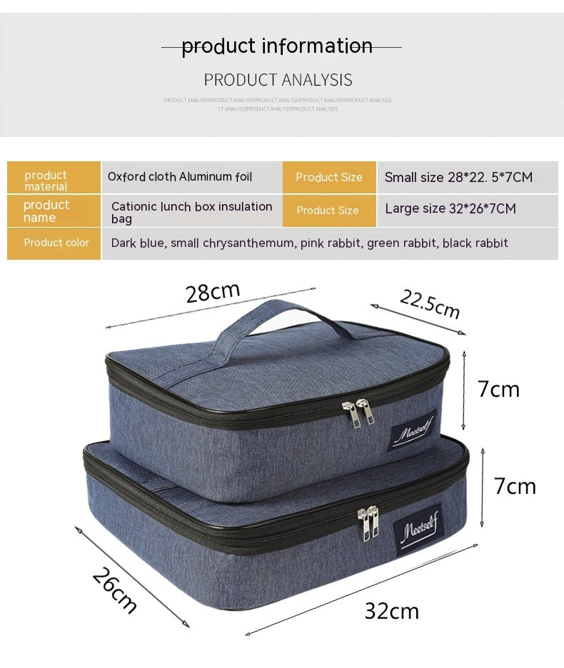 Flat Portable Lunch Bag Large