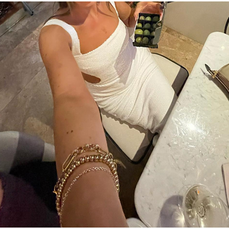 Backless Sequin Sling Dress