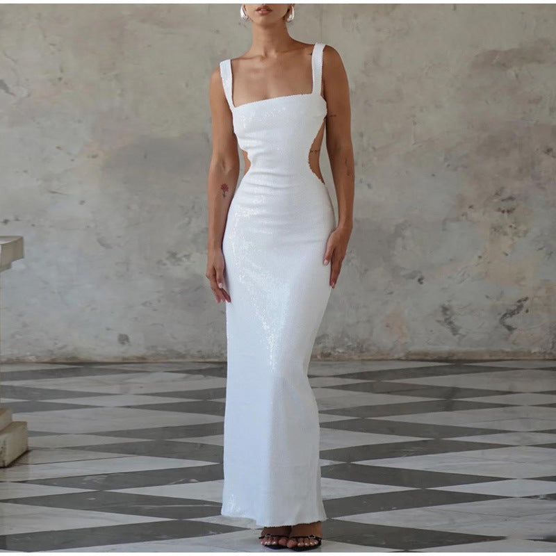 Backless Sequin Sling Dress